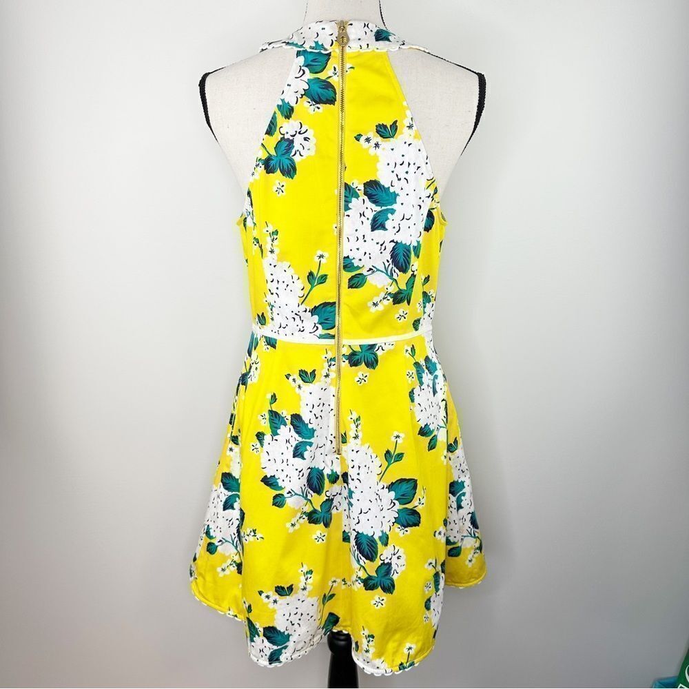 Draper James Lemon‎ Yellow Hydrangea Row Payton Cotton Sun Dress Size 10 - Picture 6 of 16